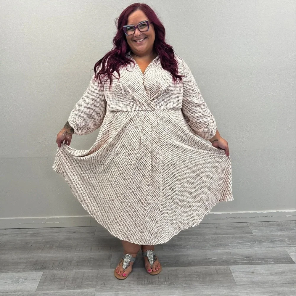 Torrid Watercolor Plaid Collared Dress - New - Size 26 (4)